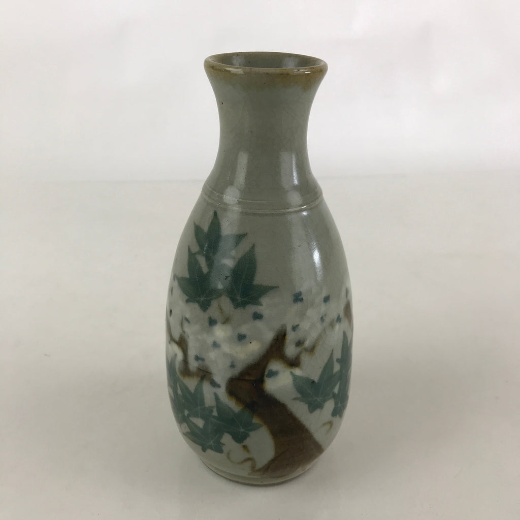 Japanese Ceramic Inuyama Ware Sake Bottle Vtg Pottery Yakimono 