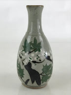Japanese Ceramic Inuyama Ware Sake Bottle Vtg Pottery Yakimono Tokkuri Gray TS49