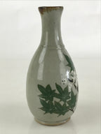 Japanese Ceramic Inuyama Ware Sake Bottle Vtg Pottery Yakimono Tokkuri Gray TS49