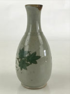 Japanese Ceramic Inuyama Ware Sake Bottle Vtg Pottery Yakimono Tokkuri Gray TS49