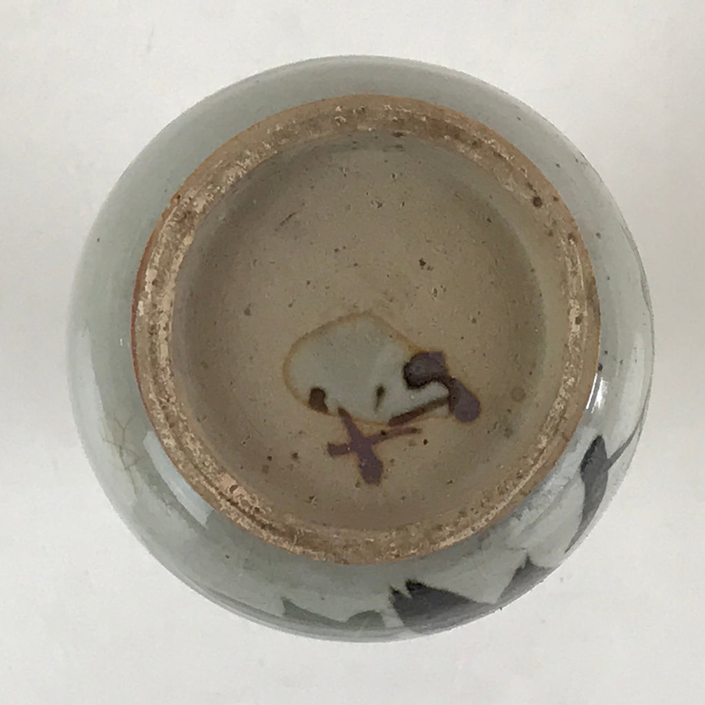Japanese Ceramic Inuyama Ware Sake Bottle Vtg Pottery Yakimono Tokkuri Gray TS49
