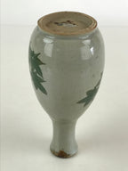Japanese Ceramic Inuyama Ware Sake Bottle Vtg Pottery Yakimono Tokkuri Gray TS49