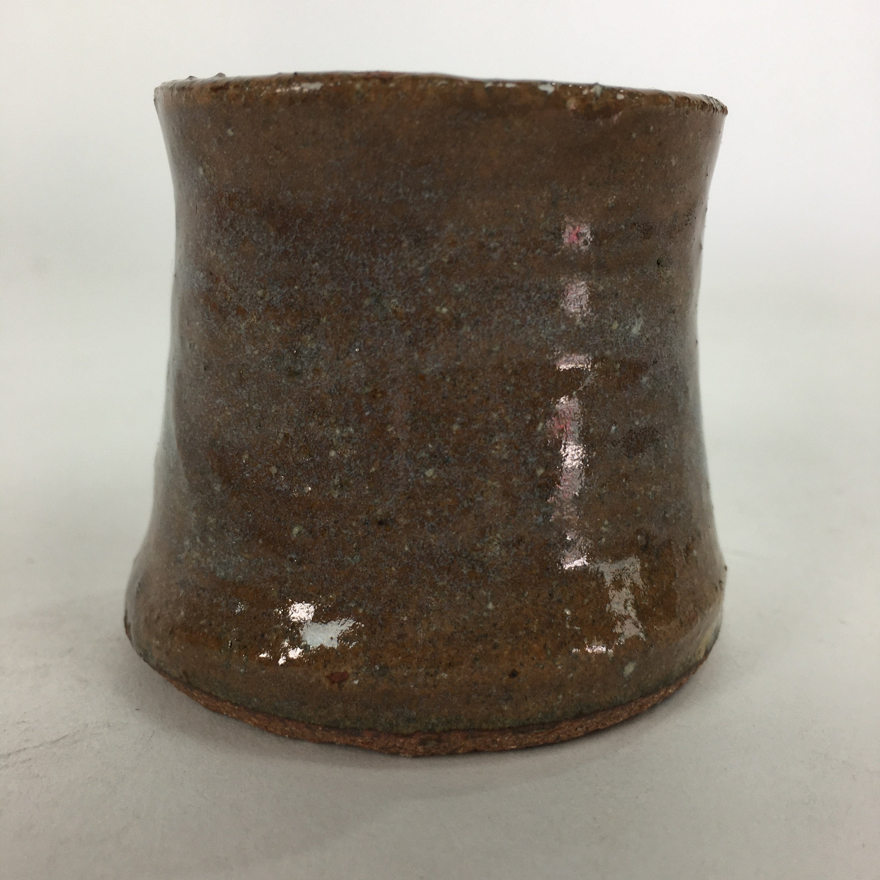 Japanese Ceramic Karatsu Ladle Rest Lid Stand Tea Ceremony Vtg Futaoki Brown TG1