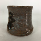 Japanese Ceramic Karatsu Ladle Rest Lid Stand Tea Ceremony Vtg Futaoki Brown TG1