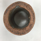 Japanese Ceramic Karatsu Ladle Rest Lid Stand Tea Ceremony Vtg Futaoki Brown TG1