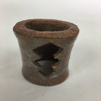 Japanese Ceramic Karatsu Ladle Rest Lid Stand Tea Ceremony Vtg Futaoki Brown TG1