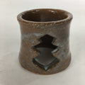 Japanese Ceramic Karatsu Ladle Rest Lid Stand Tea Ceremony Vtg Futaoki Brown TG1