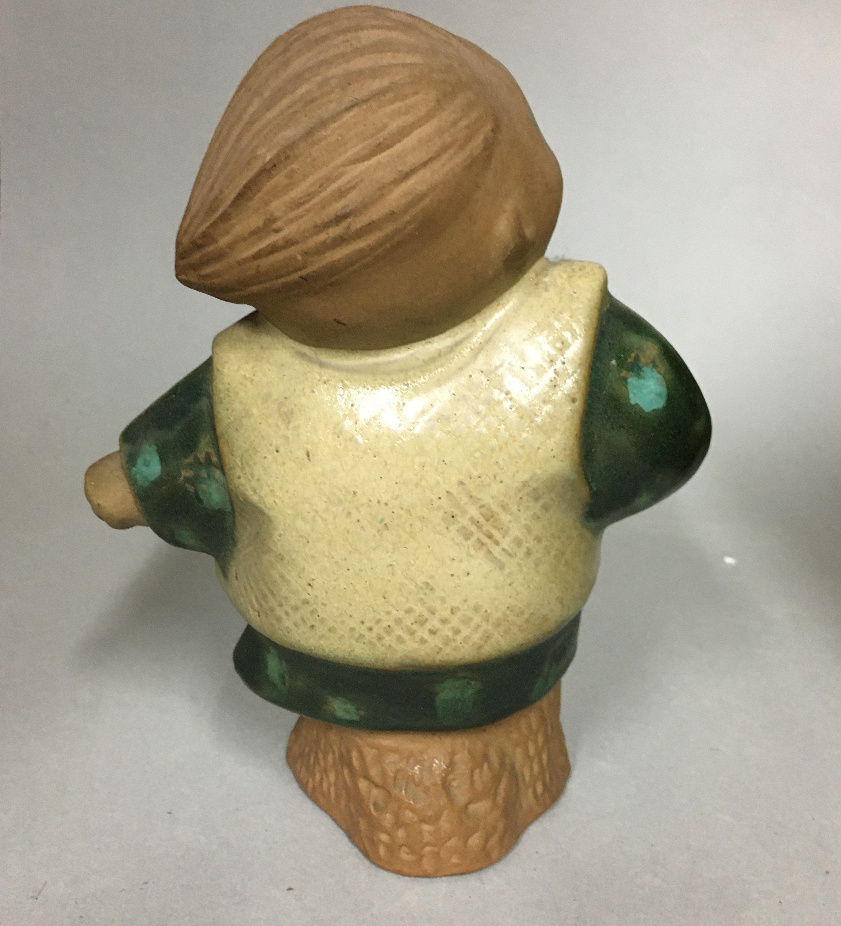 Japanese Ceramic Kimono Child Statue Tokoname ware Vtg Pottery Okimono BD533