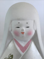 Japanese Ceramic Kimono Girl Doll Vtg Figurine Okimono White PX643