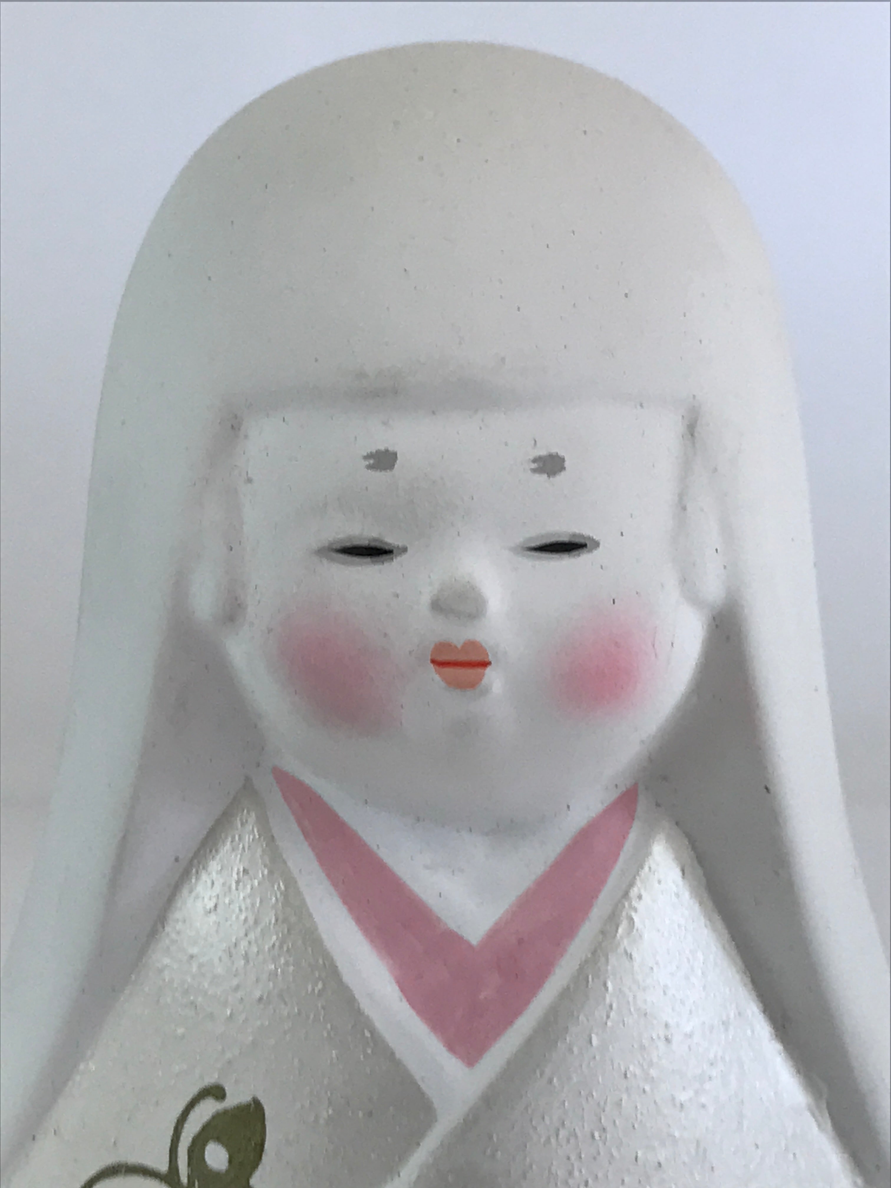 Japanese Ceramic Kimono Girl Doll Vtg Figurine Okimono White PX643