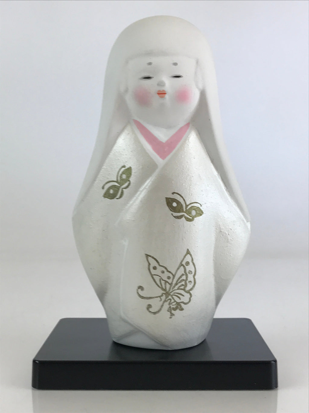 Japanese Ceramic Kimono Girl Doll Vtg Figurine Okimono White PX643