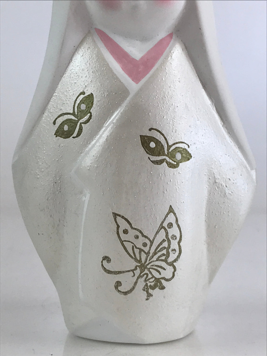 Japanese Ceramic Kimono Girl Doll Vtg Figurine Okimono White PX643
