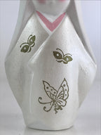 Japanese Ceramic Kimono Girl Doll Vtg Figurine Okimono White PX643
