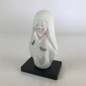 Japanese Ceramic Kimono Girl Doll Vtg Figurine Okimono White PX643