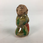 Japanese Ceramic Kimono Lady Doll Figurine Vtg Pottery Yellow Green Kimono KF571