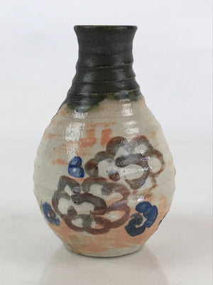Japanese Ceramic Kishu Ware Aoi Kiln Sake Bottle Pottery Yakimono Tokkuri TS492