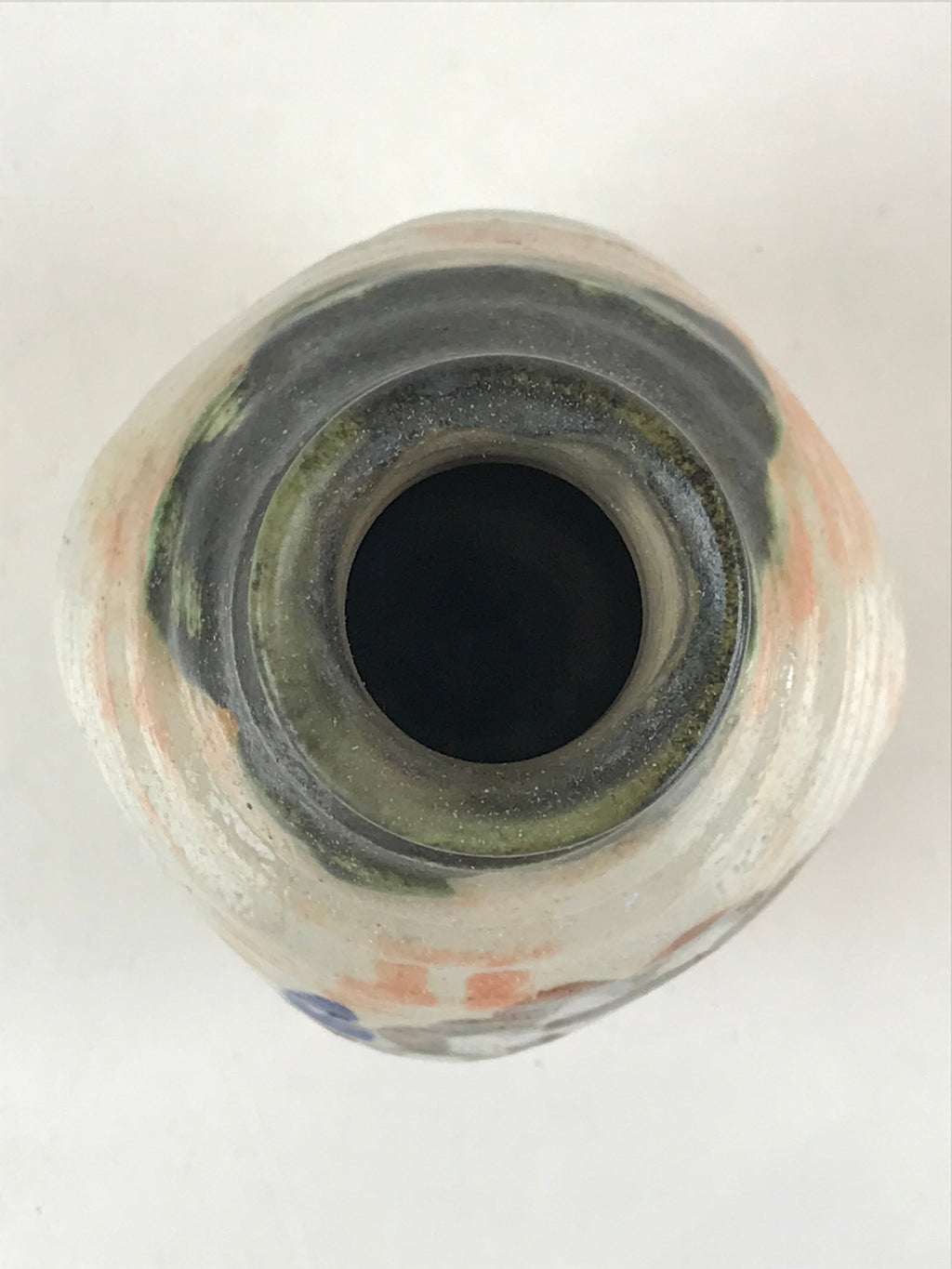 Japanese Ceramic Kishu Ware Aoi Kiln Sake Bottle Pottery Yakimono Tokkuri TS492