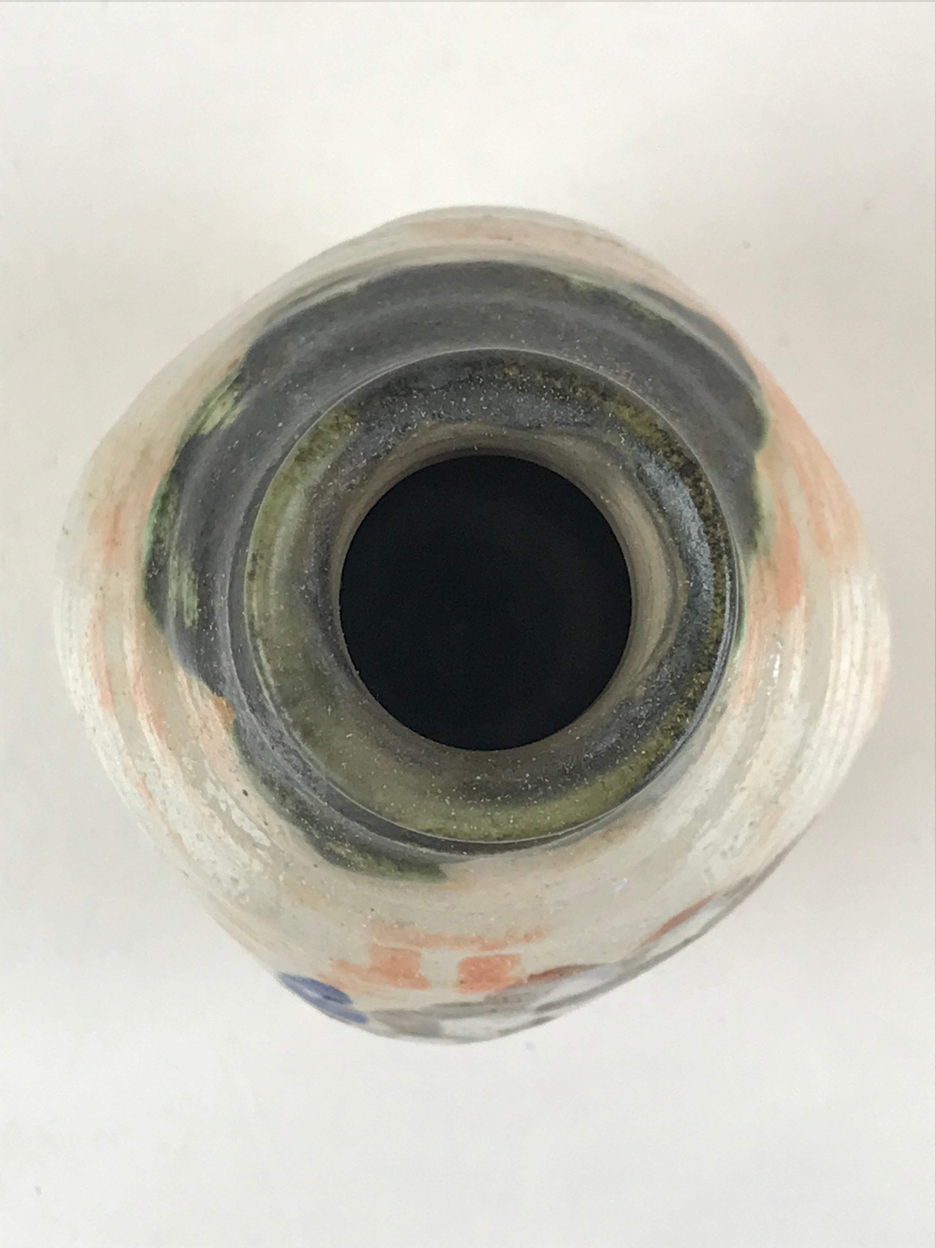 Japanese Ceramic Kishu Ware Aoi Kiln Sake Bottle Pottery Yakimono Tokkuri TS492