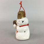 Japanese Ceramic Kokeshi Doll Vtg Pottery Figurine Child Playing Drum Bib KF185