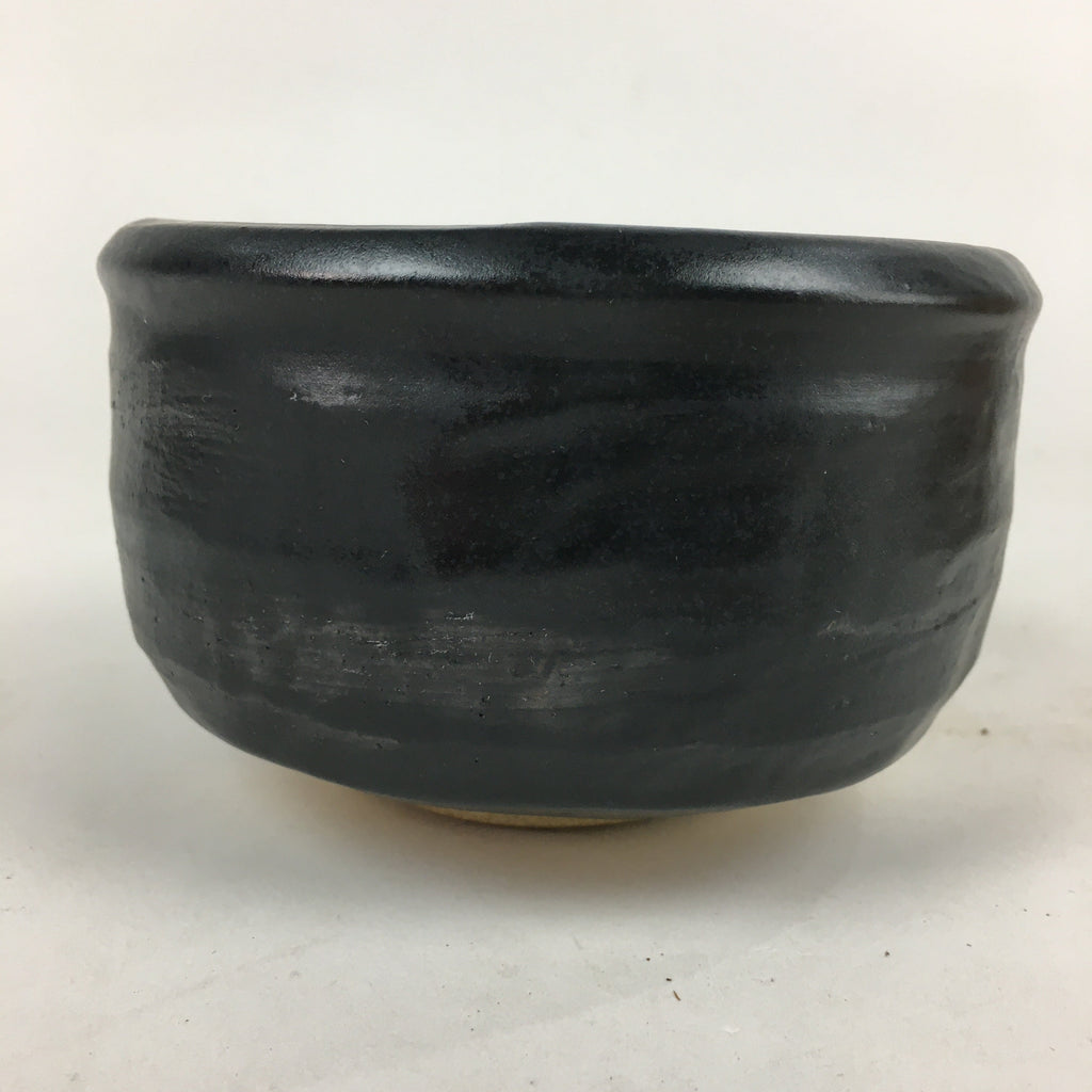Japanese Ceramic Kuro-Oribe Green Tea Bowl Vtg Chawan Boxed Pottery PX603