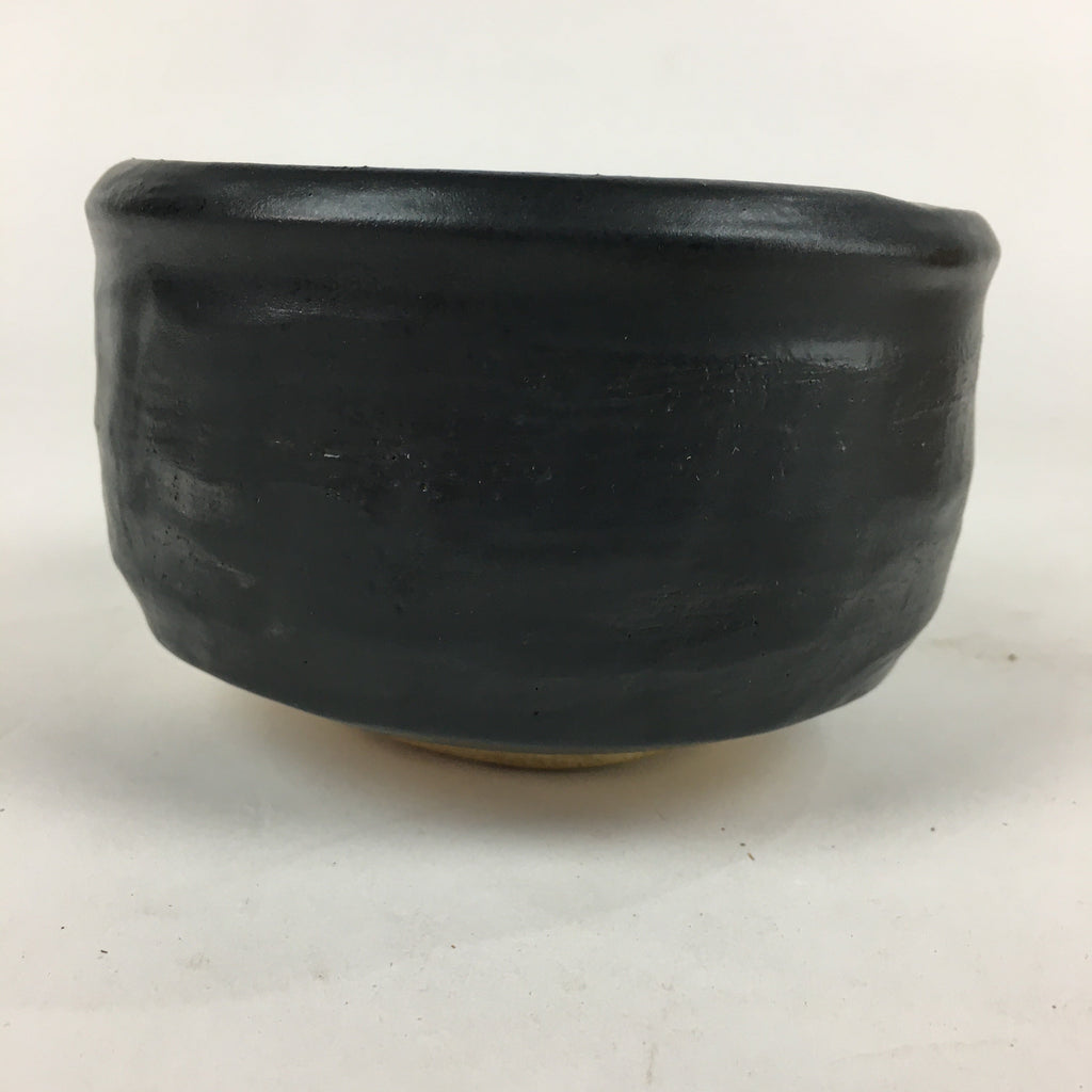 Japanese Ceramic Kuro-Oribe Green Tea Bowl Vtg Chawan Boxed Pottery PX603