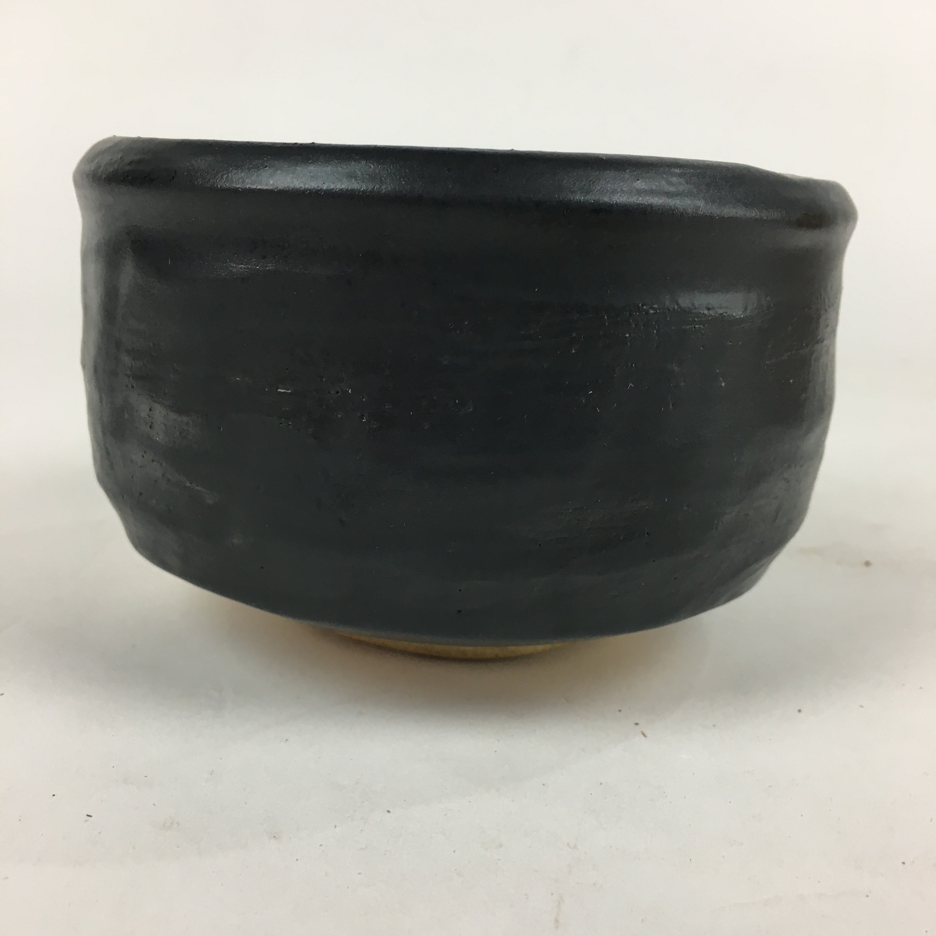 Japanese Ceramic Kuro-Oribe Green Tea Bowl Vtg Chawan Boxed Pottery PX603