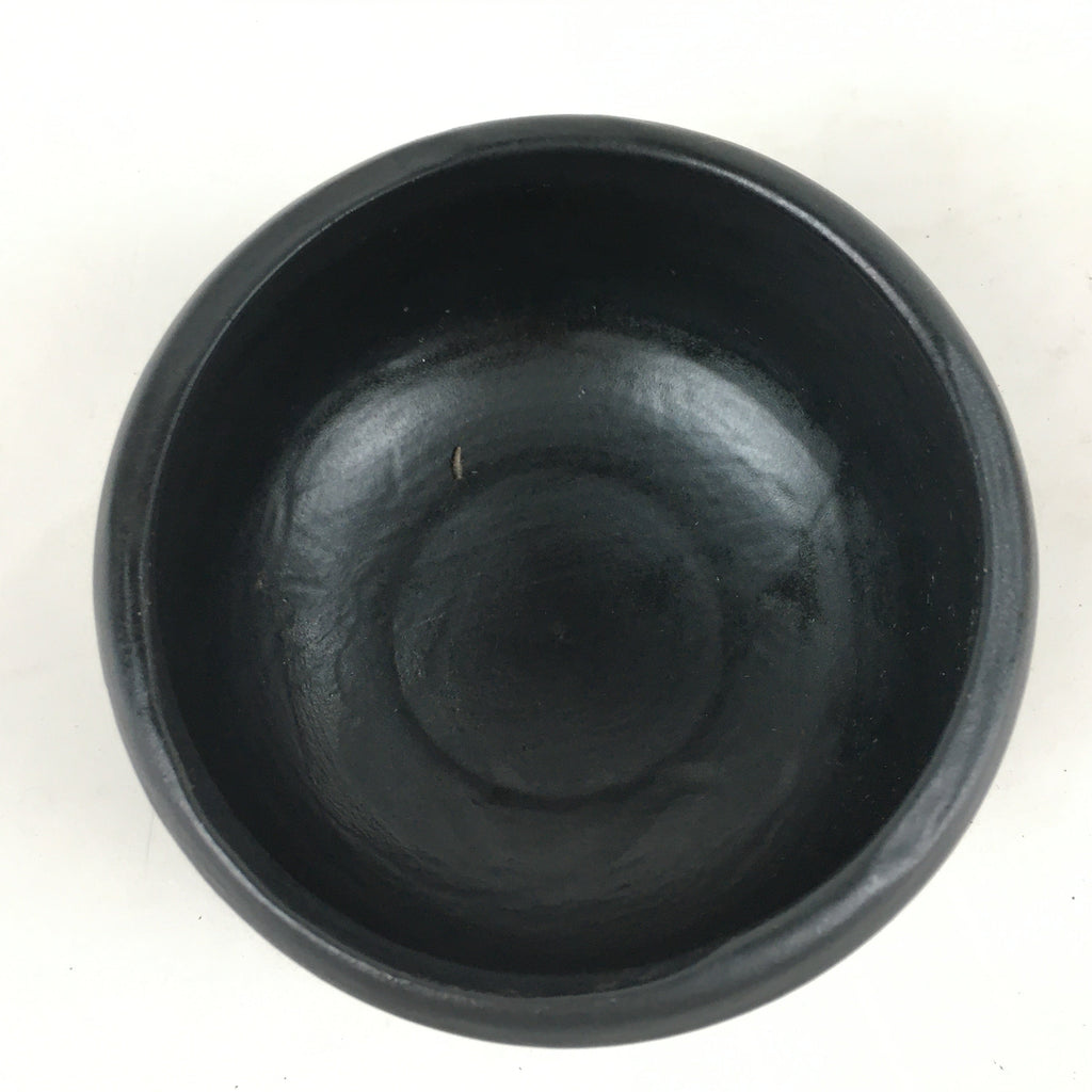 Japanese Ceramic Kuro-Oribe Green Tea Bowl Vtg Chawan Boxed Pottery PX603