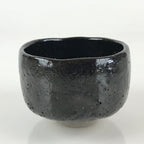 Japanese Ceramic Kuroraku Green Tea Bowl Vtg Chawan Tea Ceremony Matcha GTB974