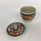 Japanese Ceramic Kutani Teacup Vtg Pottery Red Gold flower Yunomi Sencha TC217