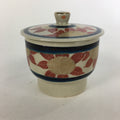 Japanese Ceramic Kutani Teacup Vtg Pottery Red Gold flower Yunomi Sencha TC217