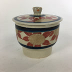 Japanese Ceramic Kutani Teacup Vtg Pottery Red Gold flower Yunomi Sencha TC217