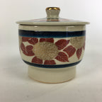 Japanese Ceramic Kutani Teacup Vtg Pottery Red Gold flower Yunomi Sencha TC218