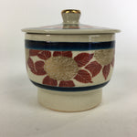 Japanese Ceramic Kutani Teacup Vtg Pottery Red Gold flower Yunomi Sencha TC218