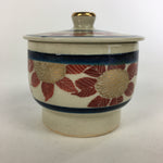 Japanese Ceramic Kutani Teacup Vtg Pottery Red Gold flower Yunomi Sencha TC218