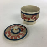 Japanese Ceramic Kutani Teacup Vtg Pottery Red Gold flower Yunomi Sencha TC218