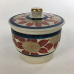 Japanese Ceramic Kutani Teacup Vtg Pottery Red Gold flower Yunomi Sencha TC218