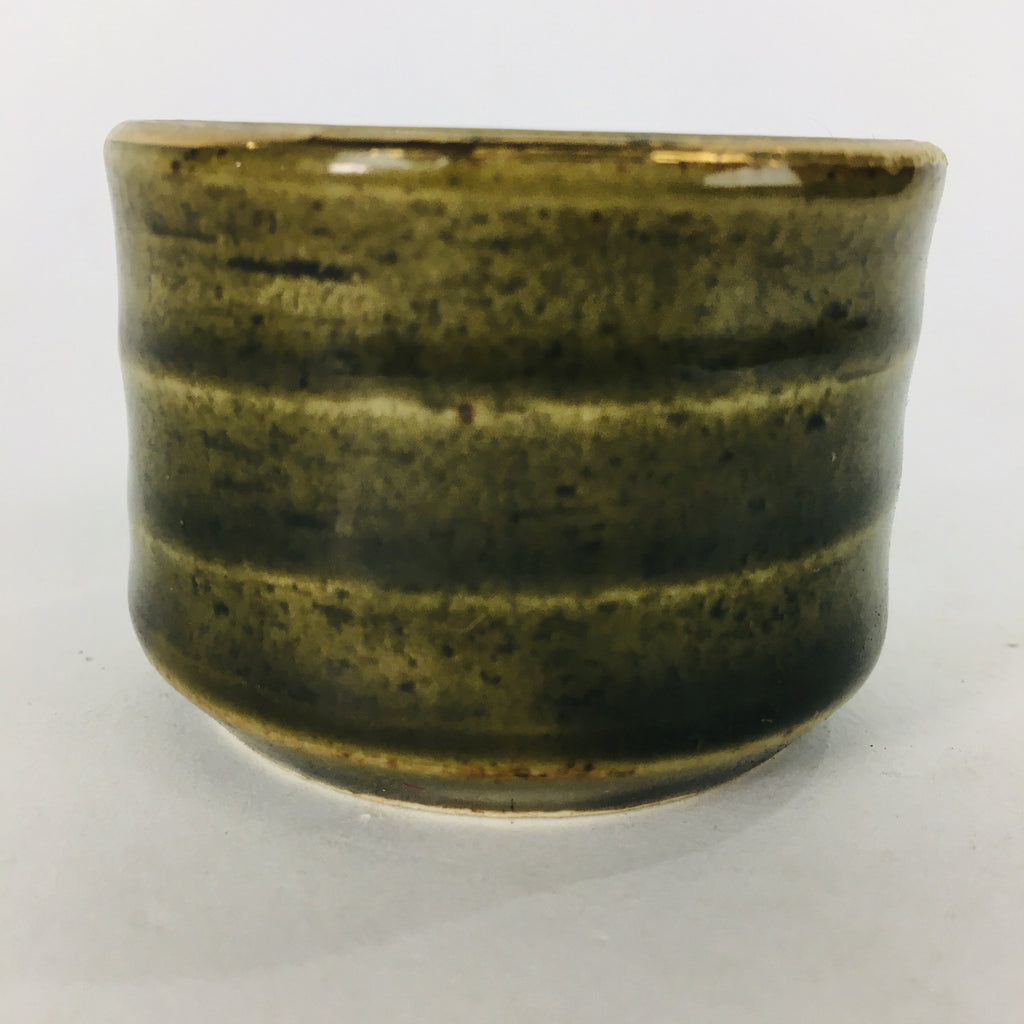 Japanese Ceramic Kutani Ware Sake Cup Vtg Guinomi Ochoko Rickshaw Flowers GU913