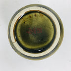 Japanese Ceramic Kutani Ware Sake Cup Vtg Guinomi Ochoko Rickshaw Flowers GU913