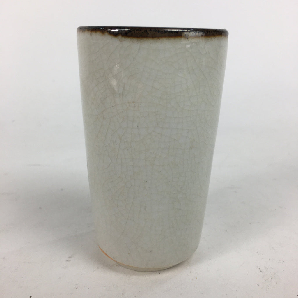 Japanese Ceramic Kutani Ware Teacup Yunomi Vtg Blue Iris Design Sencha TC229