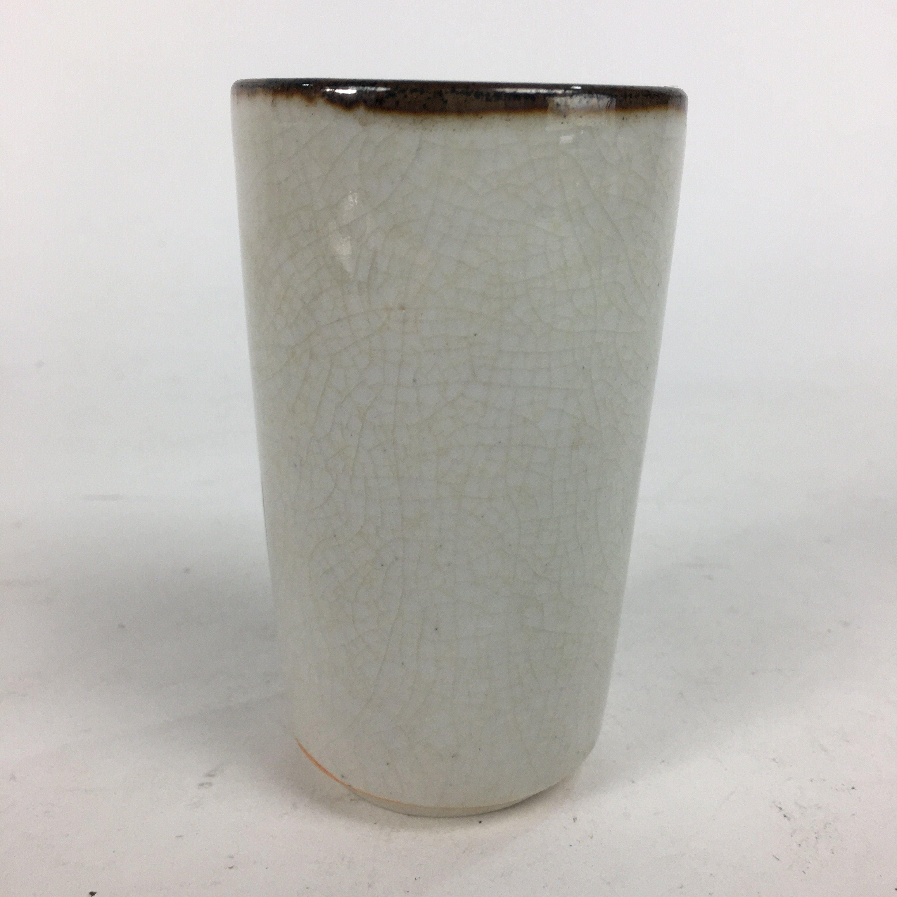 Japanese Ceramic Kutani Ware Teacup Yunomi Vtg Blue Iris Design Sencha TC229