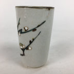 Japanese Ceramic Kutani Ware Teacup Yunomi Vtg White Plum Blossom Sencha TC230