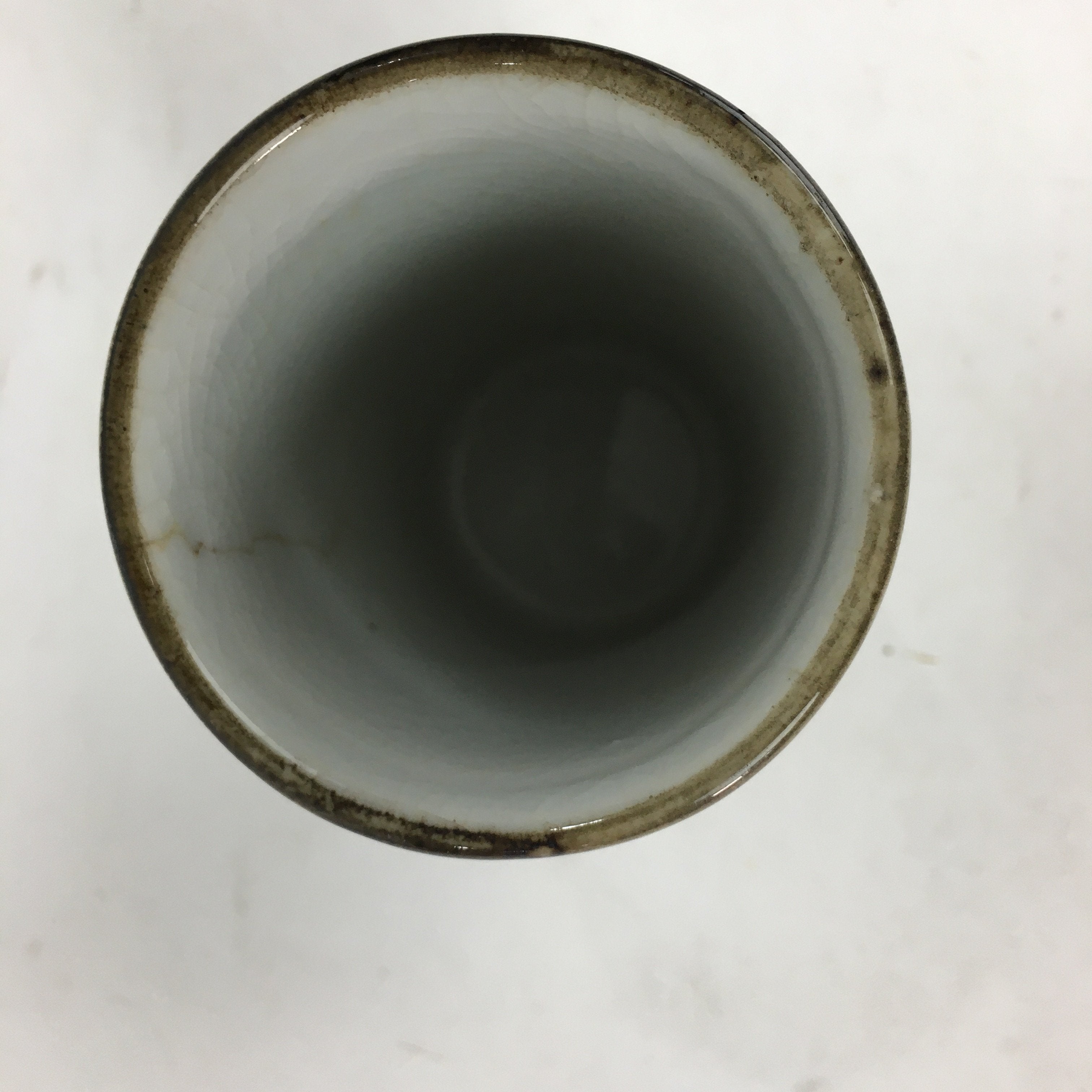 Japanese Ceramic Kutani Ware Teacup Yunomi Vtg White Plum Blossom Sencha TC230