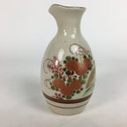 Japanese Ceramic Kutani ware Sake Bottle Tokkuri Vtg Pottery Flower Bird Design