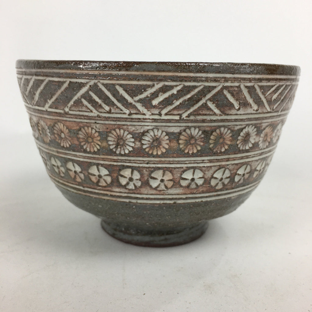 Japanese Ceramic Kyo Ware Mishima Green Tea Bowl ChawanTea Ceremony PX569