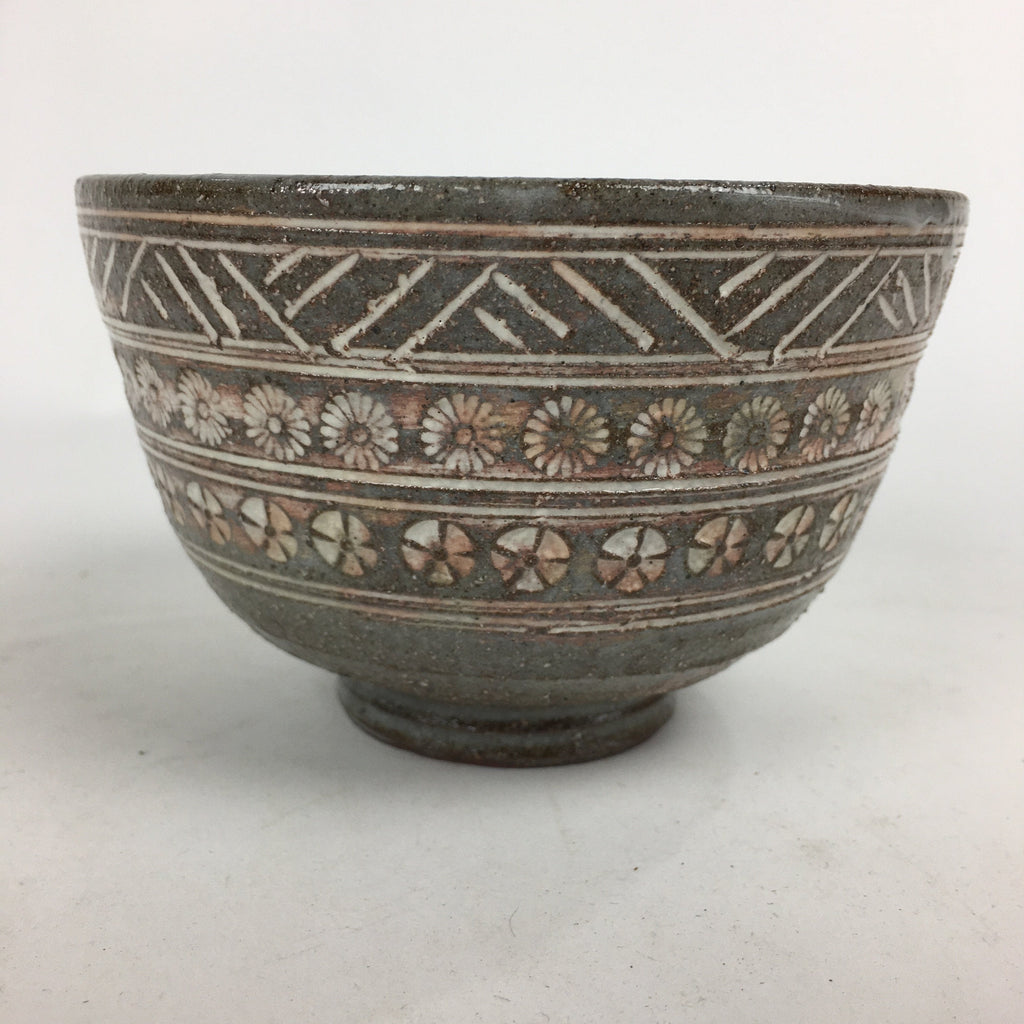 Japanese Ceramic Kyo Ware Mishima Green Tea Bowl ChawanTea Ceremony PX569
