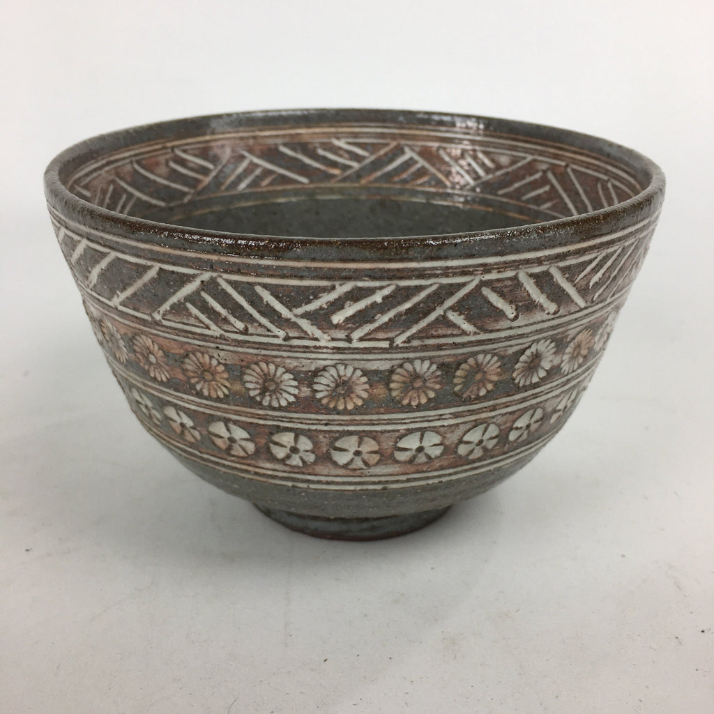 Japanese Ceramic Kyo Ware Mishima Green Tea Bowl ChawanTea Ceremony PX569