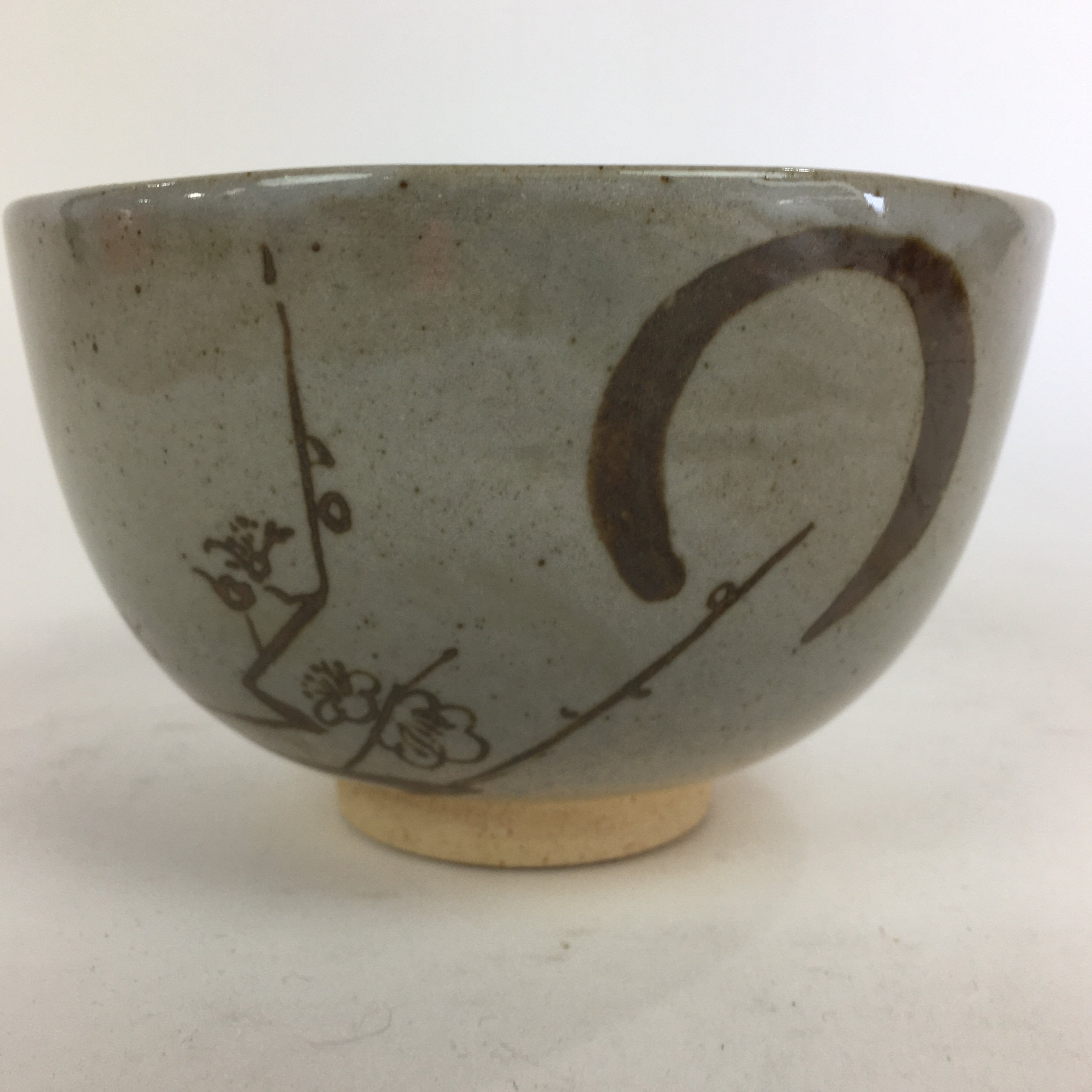 Japanese Ceramic Kyo Ware Shimizu Tea Ceremony Bowl Vtg Plum Blossom GTB761