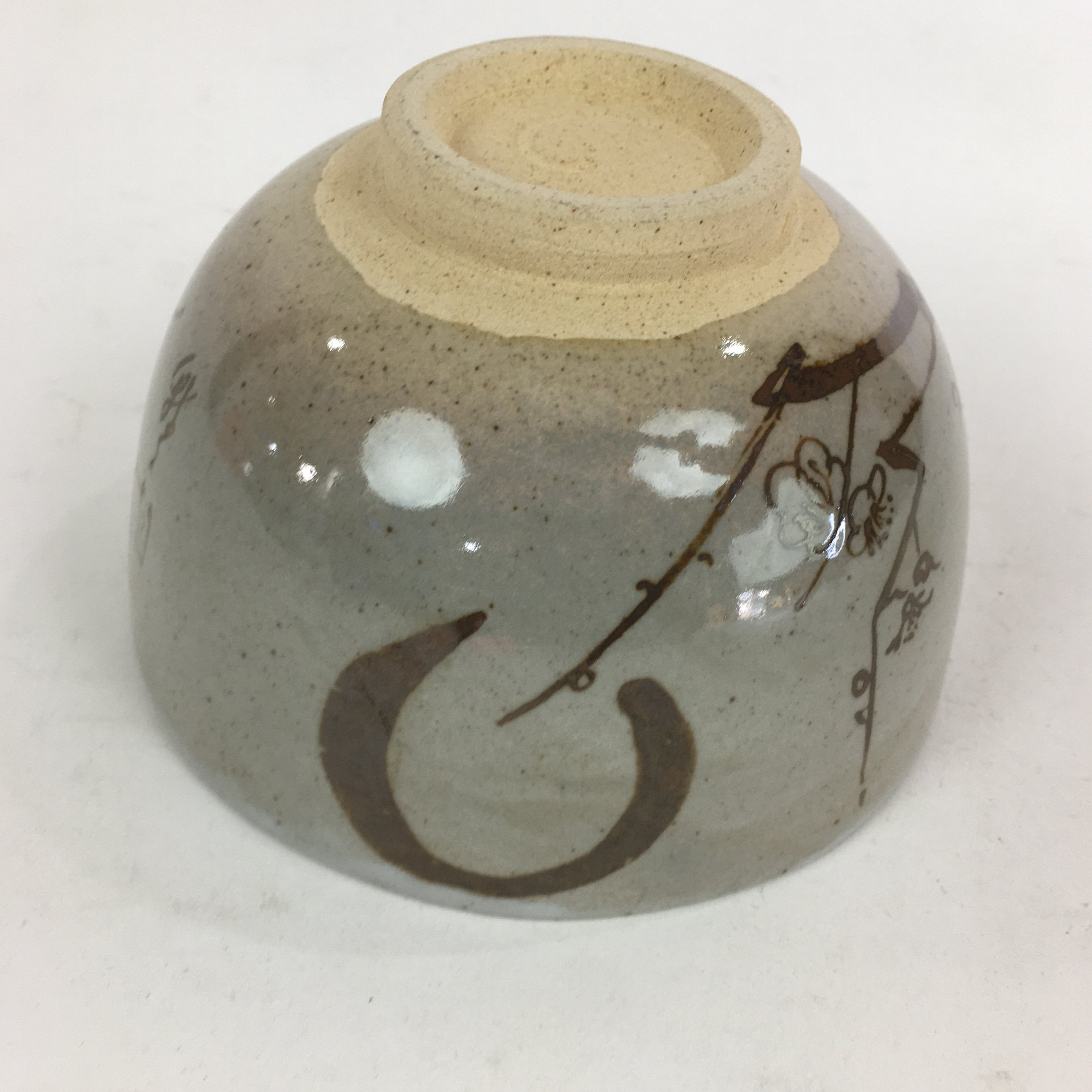 Japanese Ceramic Kyo Ware Shimizu Tea Ceremony Bowl Vtg Plum Blossom GTB761