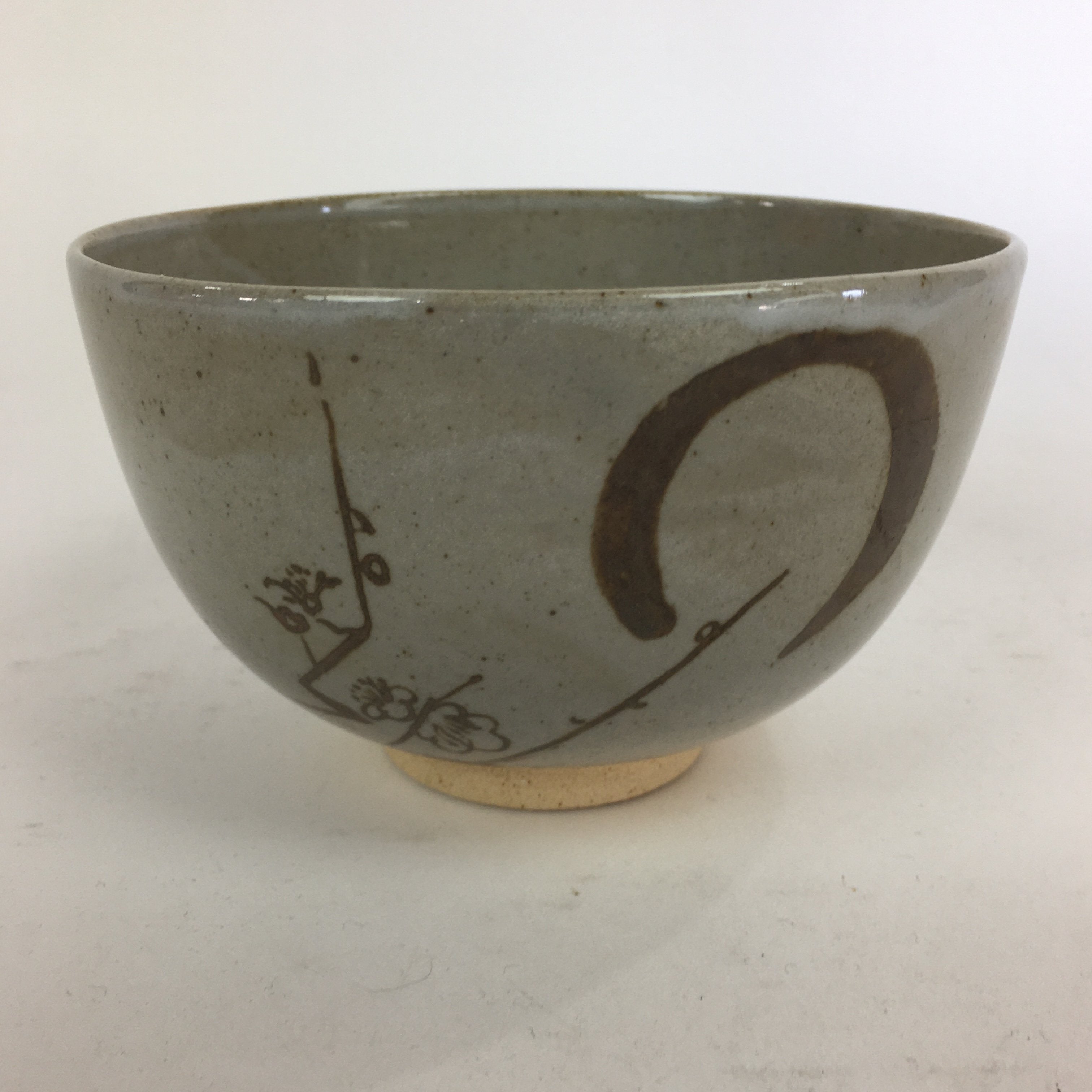 Japanese Ceramic Kyo Ware Shimizu Tea Ceremony Bowl Vtg Plum Blossom GTB761