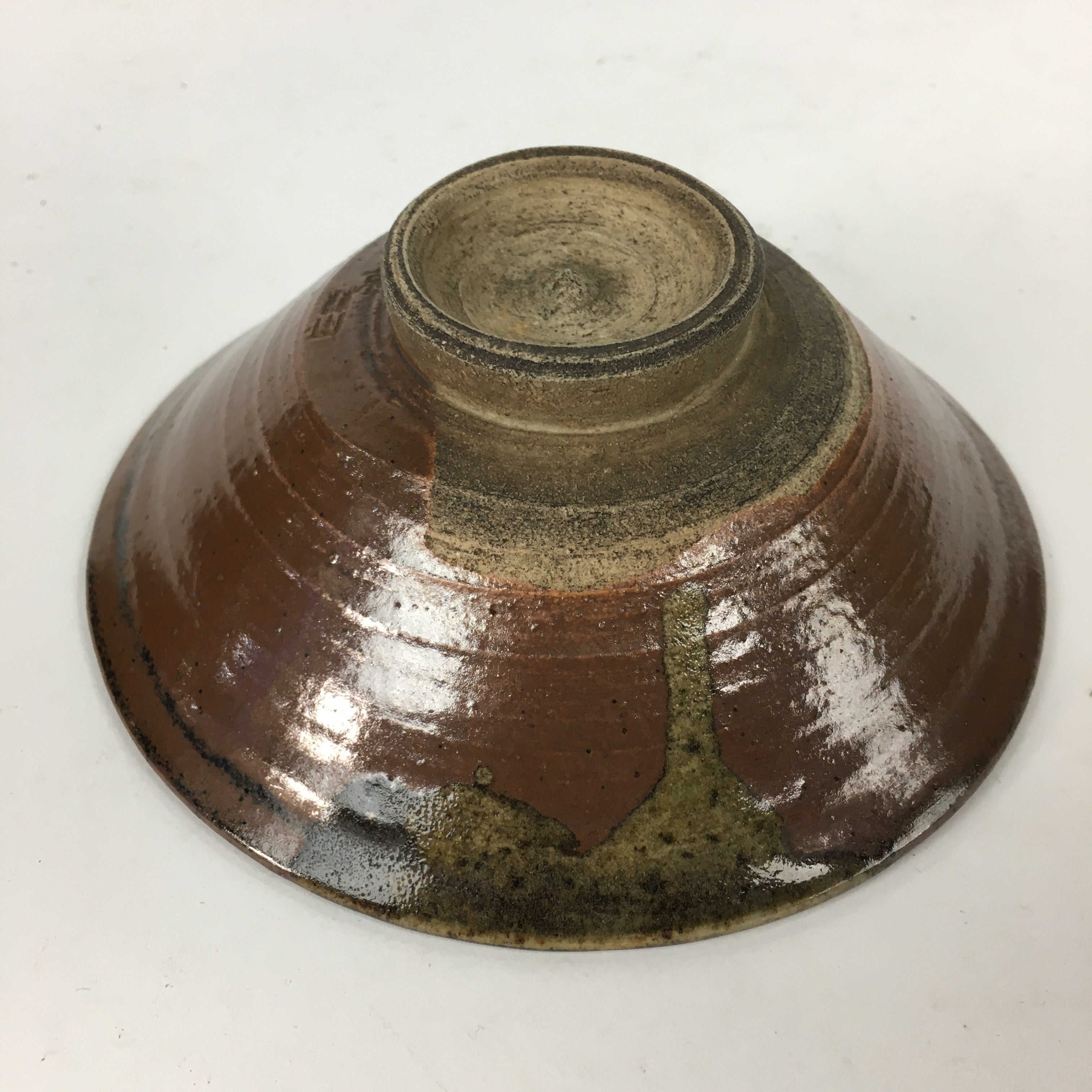Japanese Ceramic Kyo Ware Tea Ceremony Green Tea Bowl Vtg Brown Chawan GTB842